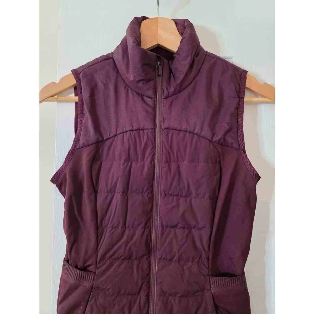Lululemon Down For It All Vest Size 2-LW4BY8S Wine